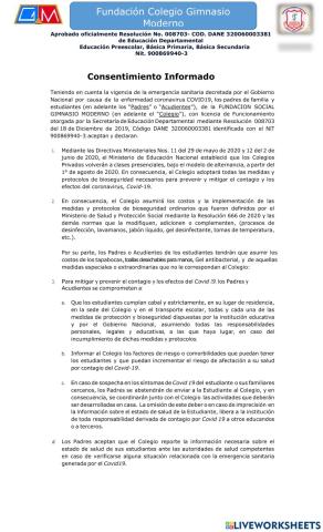 Consentimiento informado - modalidad alternancia
