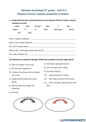Nature and Science - Physical science worksheet for ESL kids