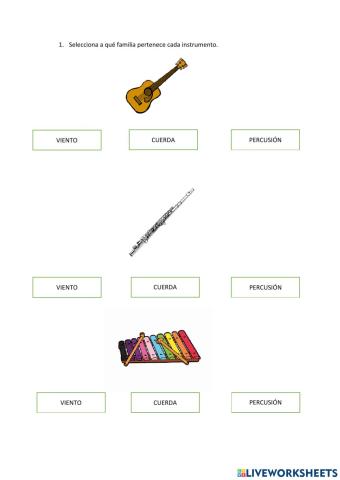 Familias de instrumentos