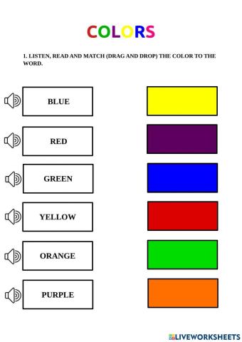 Colors drag and drop