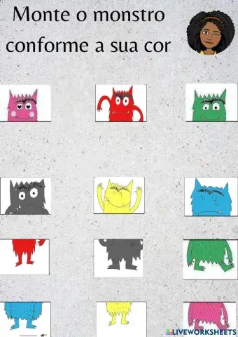 Montando monstro das cores