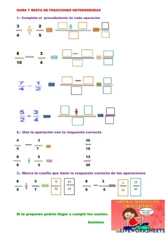 Suma y resta de fracciones