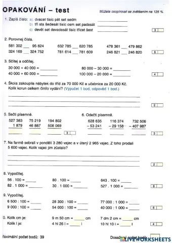 Matematika opakování - test 4-2 Alter