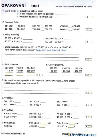 Matematika opakování - test 4-2 Alter