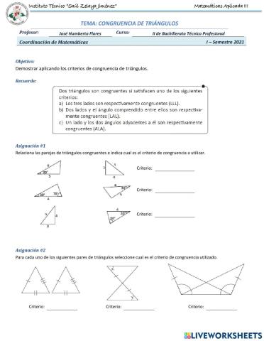 Congruencia de Triángulos