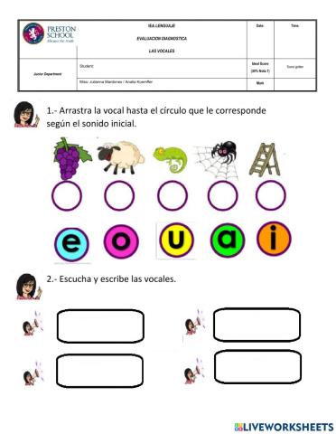 Diagnostico lenguaje 1eros