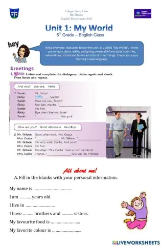 5th grade all about me