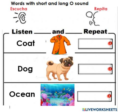 Words with short and long O