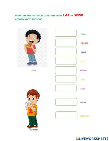 Verbs eat and drink