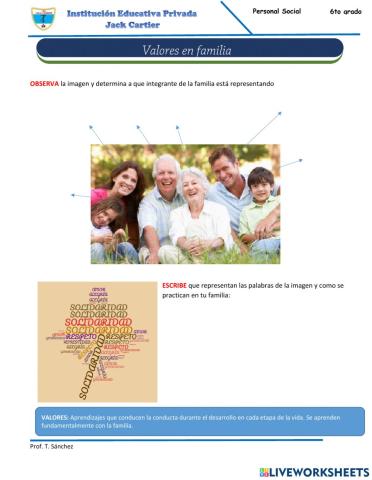 Mi familia, mis valores