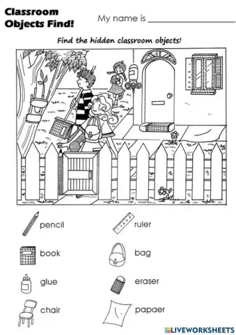 Hidden school objects