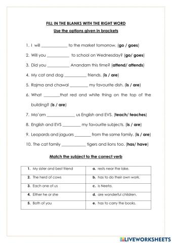 Subject Verb Agreement