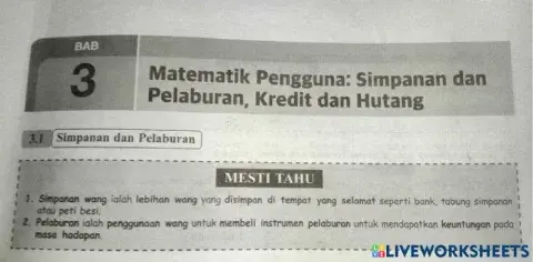 Simpanan dan pelaburan