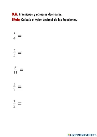 Fracciones y números decimales
