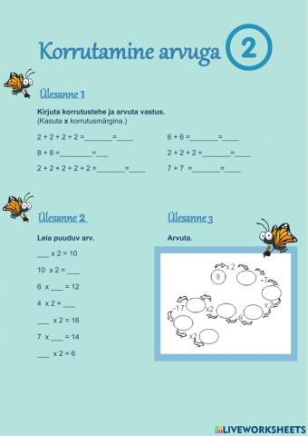 Korrutamine arvuga 2