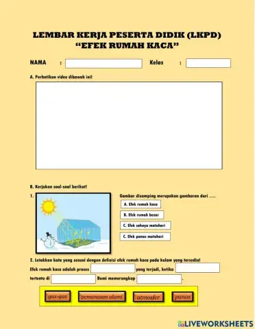 Lembar kerja peserta didik (lkpd) efek rumah kaca
