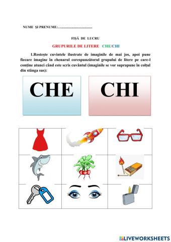Grupurile de litere CHE-CHI