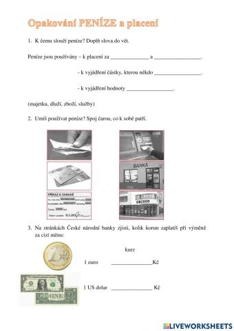 Peníze a placení