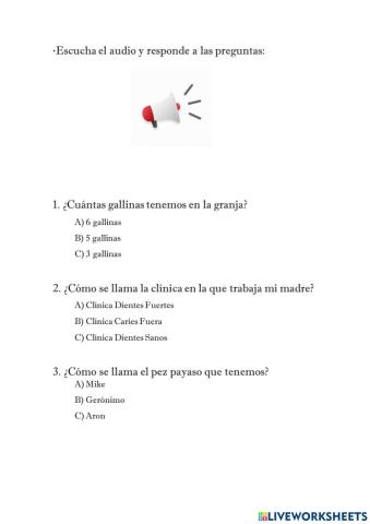 Comprensión oral (Mi 1a comprensión)