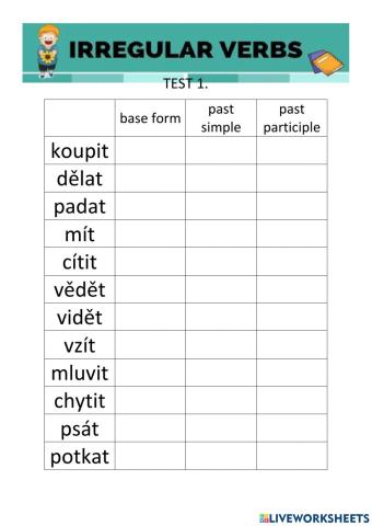 Poject3 U5 Irregular verbs - test1