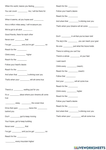 Reach for the stars A2 level