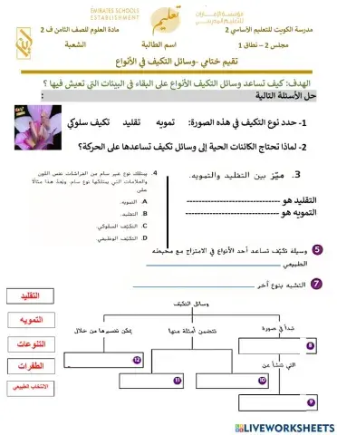 تقييم ختامي - مستويات وسائل التكيف الجزء الرابع