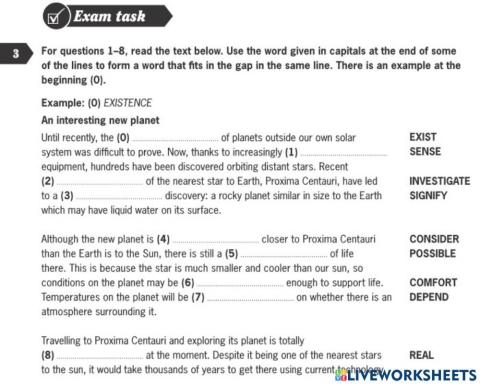 FCE part 3 - Science and Technology Exam Task