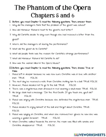 The Phantom of the Opera Parts 5 and 6