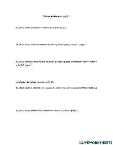 El imperio bizantino