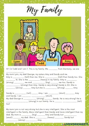 A1 My Family- Comparative and Superlative