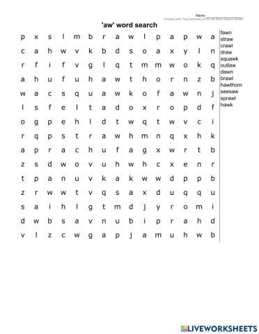 -aw- word search