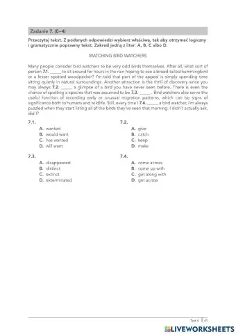 Use of English test 1 matura rozszerzona