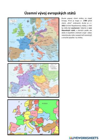 Změny na mapě Evropy