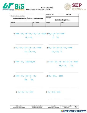 Nomenclatura Acidos Carboxilicos