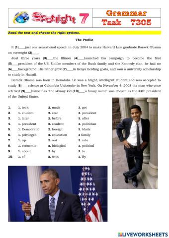 Spotlight 7 Task 7305