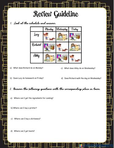 Review Guideline - 6th grade II
