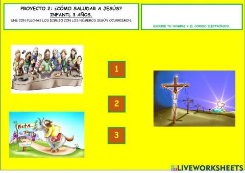 Proyecto 2. La Semana Santa.¿Cómo saludar a Jesús? Infantil 3 años