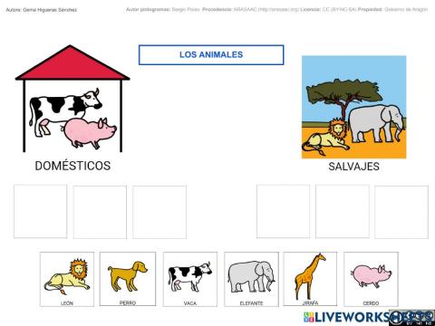 Animales domesticos y salvajes