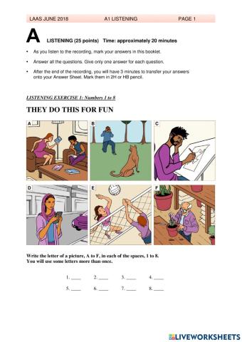 PALSO A1 -June 2018 Listening