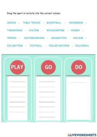 Sports and activities