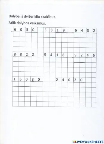 4 kl Matematika dalyba iš dvizenkliu