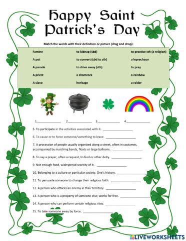 St.Patrick's Day vocabulary