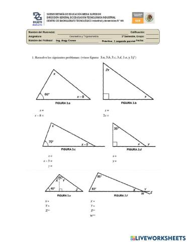 Tríangulos teorema de angulos internos