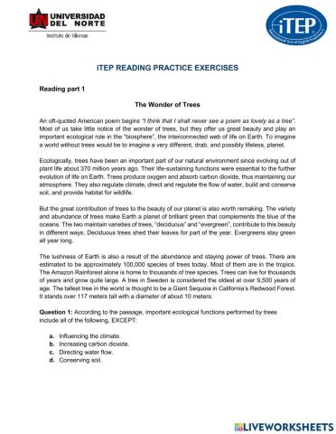 ITEP - Reading Practice