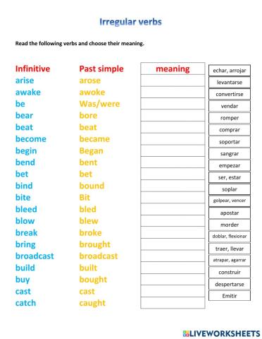 Irregular verbs 1