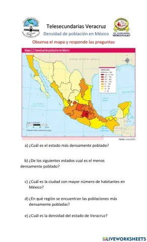 Densidad de población de México