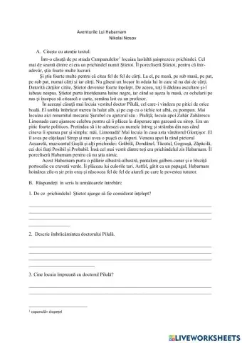 ,,Aventurile Lui Habarnam” , de Nikolai Nosov