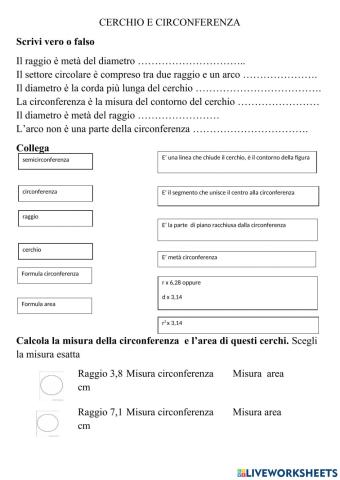 Ceerchio e circonferenza