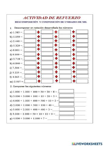 Descomposición de unidades de mil