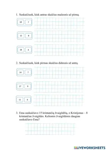 Kiek daugiau, kiek mažiau?